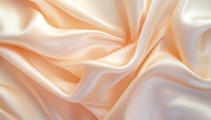 Obraz premium Closeup of rippled white satin fabric texture background.