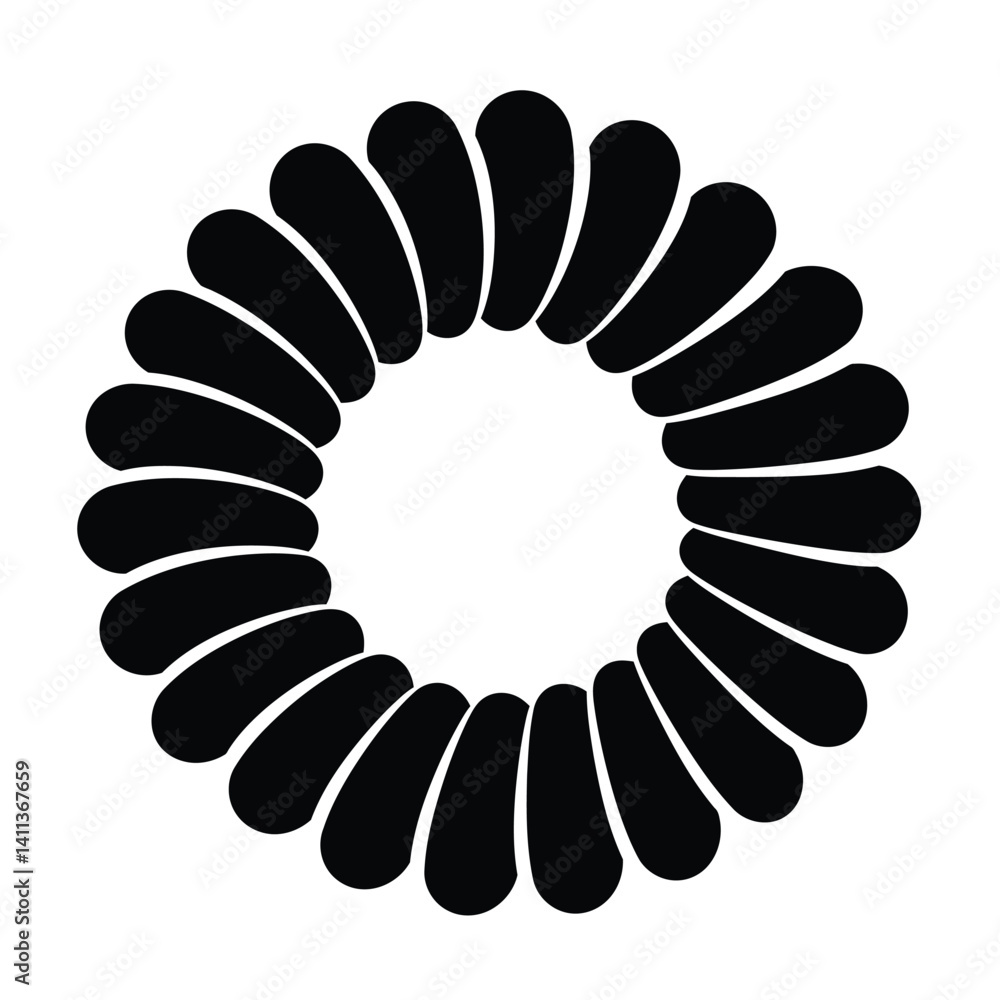 Poster circular frame design element with abstract leaf shape vector pattern