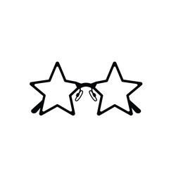 Minimalist Star Shaped Glasses Vector Illustration Graphic Design Isolated On White
