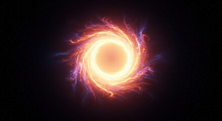 Fototapeta premium Fiery Cosmic Vortex: A Glowing Nebula in Deep Space