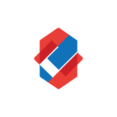 Fototapeta premium Overlapping Rectangles Clean Logo