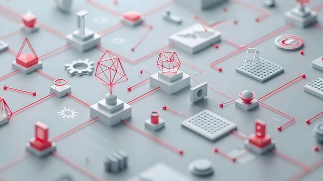 Digital Network Abstract: A modern composition showcasing a dynamic digital network with interconnected elements, offering a glimpse into the complex world of technology and data transfer.