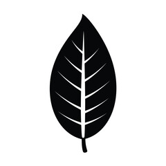 Simple Black Leaf Vector Silhouette Isolated On White Background Graphic Resource