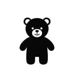 Isolated Black Teddy Bear Vector Illustration For Kids And Decorative Design