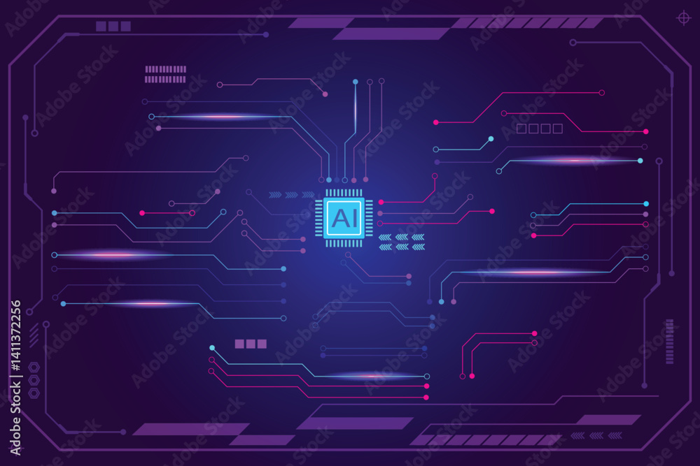 Aufkleber abstract futuristic circuit board illustration, circuit board with 