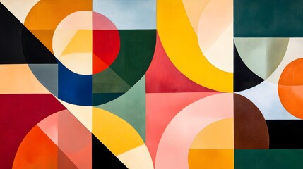 Obraz premium Sleek Geometric Shapes in Colorful Abstract Illustration