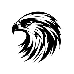 Obraz premium Falcon head silhouette vector, aerodynamic shape, white background (3) [Converted]