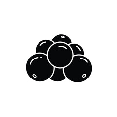 Vector Illustration Of Black Berries Fruit In Simple Flat Style Clipart