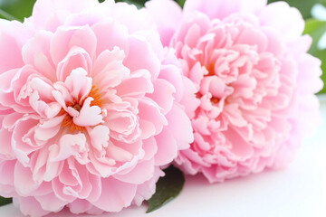 bunch of pink flowers sitting on top of a white table