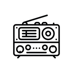 Black line icon for radio