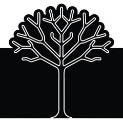 Glowing Neon Tree Silhouette