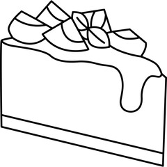 Cake Slice Outline Art