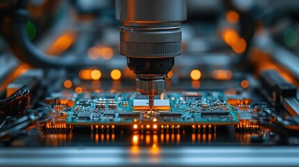 High-Precision Microchip Manufacturing: A Close-Up View of Automated Assembly