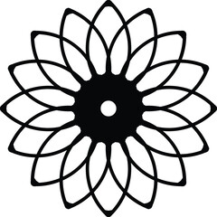 Fototapeta premium new black and white mandala vector isolated on white. Vector hand drawn circular decorative element and black background