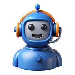 AI-driven customer service chatbot with a 3D icon isolated on a transparent background