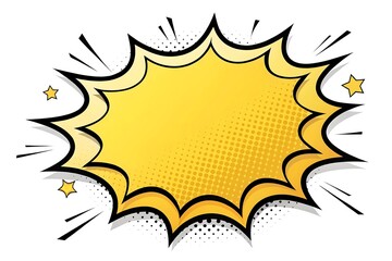 Dynamic Comic-Style Speech Bubble – Bold Yellow Pop Art Design