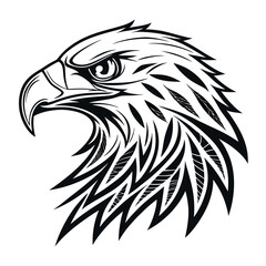 Obraz premium Black and white eagle head illustration