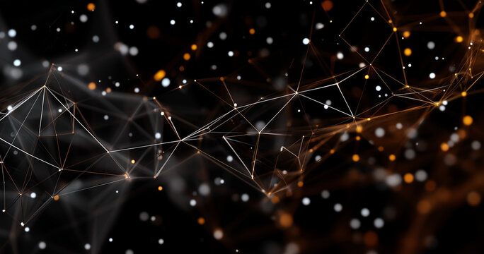 Abstract polygonal space low poly dark background with connecting dots and lines, abstract, polygonal, space, low poly