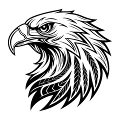 Obraz premium Black and white eagle head illustration