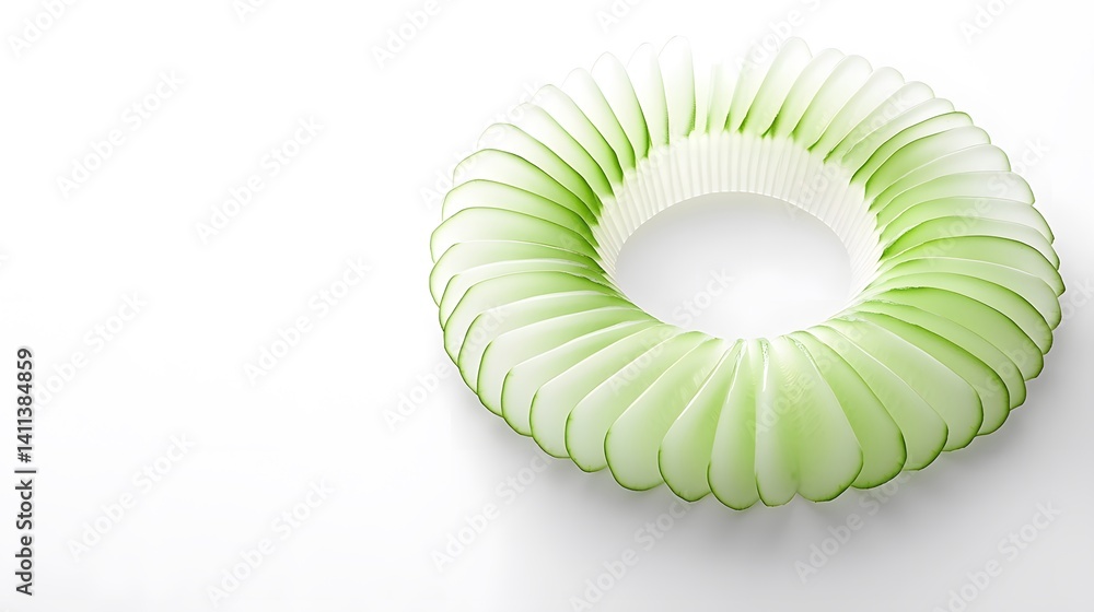 Aufkleber elegant green and white circular design element. resembles layered petals or scales, creating a mode