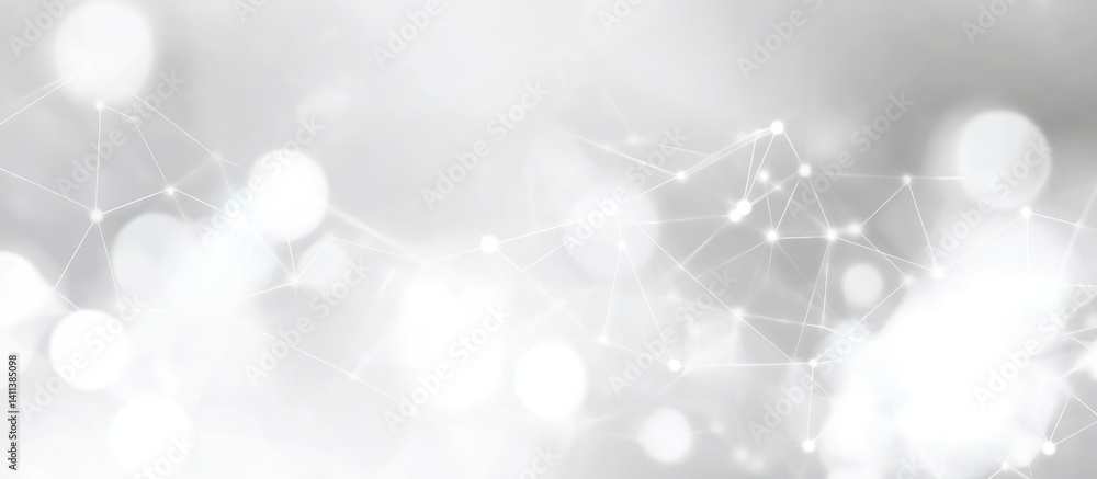 Poster a serene gradient background featuring interconnected network lines and glowing bokeh lights creatin
