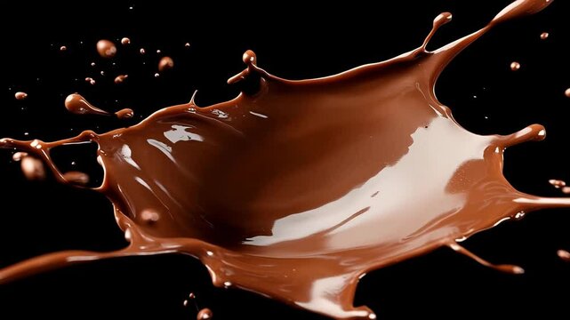 Artistic chocolate splash in midair