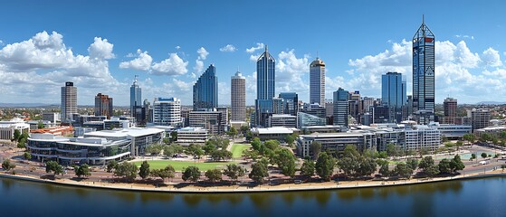 Naklejka premium Perth Skyline Cityscape