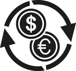 Modern Exchange Vector with Dollar and Euro