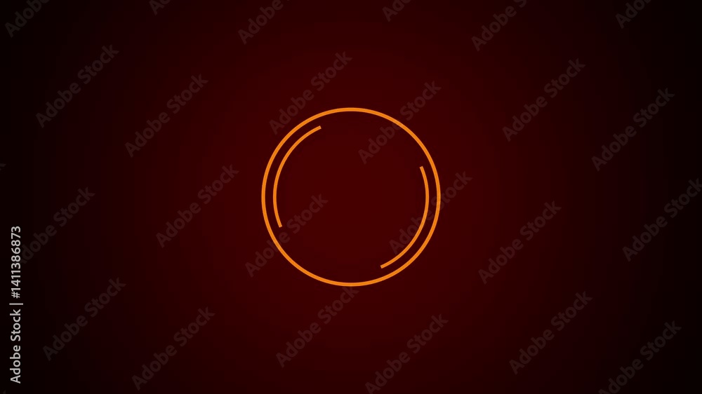 Poster simple circle hud looping animation on technology background.