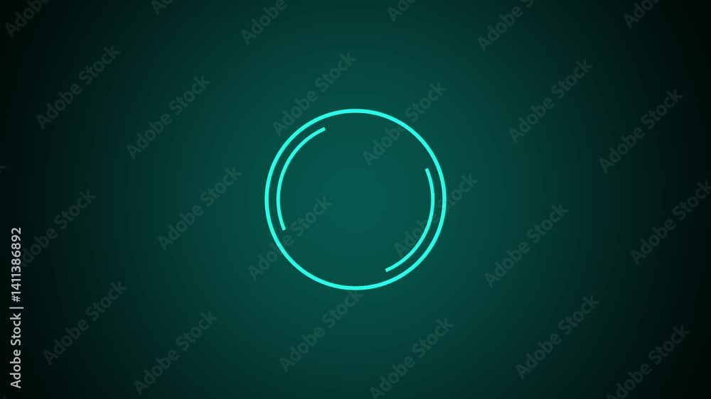 Poster simple circle hud looping animation on technology background.