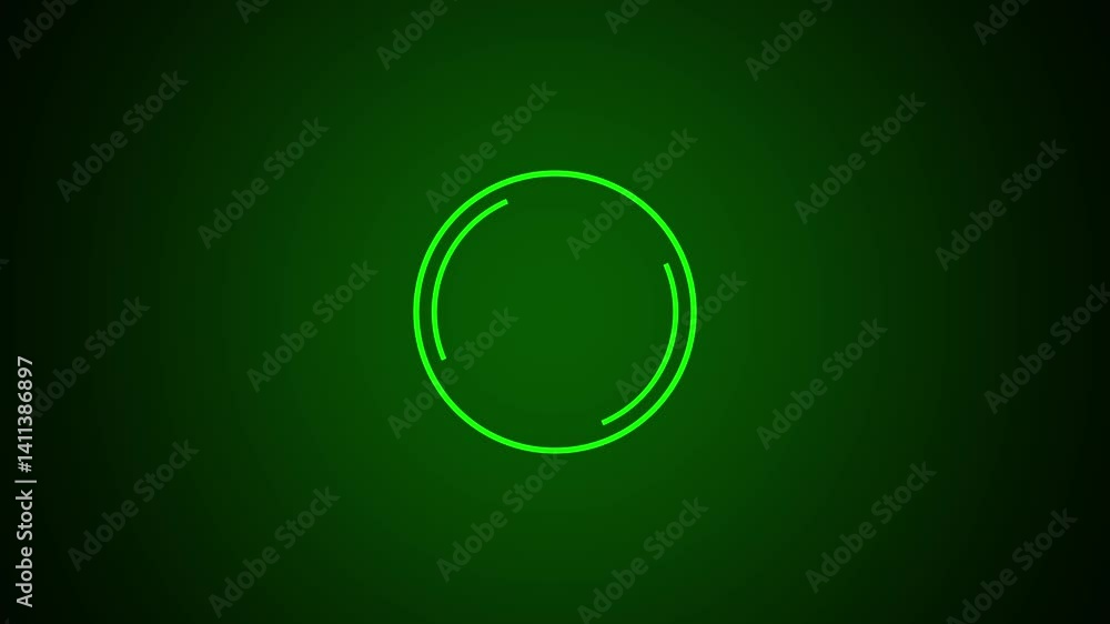 Poster simple circle hud looping animation on technology background.