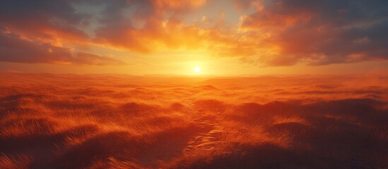 Fototapeta premium Fiery Sunset Above Cloudscape