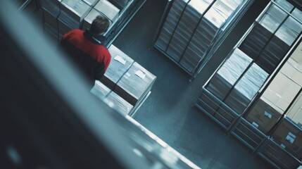 Warehouse supervisor overseeing workers loading packages onto trucks. Featuring leadership and efficiency