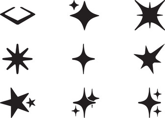 Sparkling Star Icons Set Graphic Design Elements for Projects