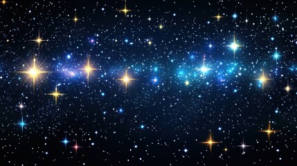 Fototapeta premium A breathtaking view of the galaxy with shimmering stars in a deep night sky.