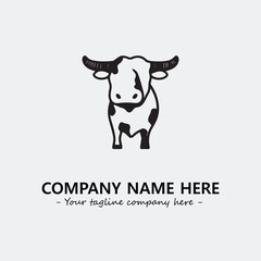 Cow illustration black and white for logo company vector image
