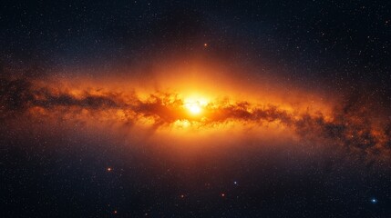 Bright Milky Way core with surrounding stars in dark space no distractions,generative ai illustration