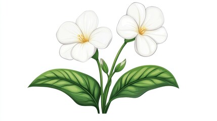 cute cartoon crespeta flower isolated on white background 