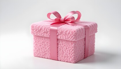 Obraz premium Available in transparent PNG A 3D model of a fluffy giftbox set against a white backdrop