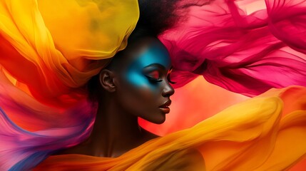 A high-speed fashion photography shot showing how color choices enhance styling, magazine editorial vibe