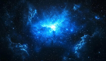 Fototapeta premium vibrant blue nebula illuminates starry night sky, creating mesmerizing cosmic scene