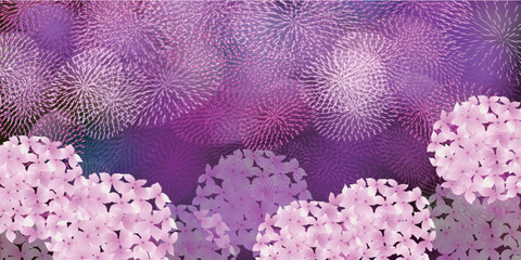 花火　暑中見舞い　和柄　背景