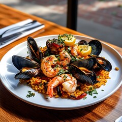 mussels on a white plate