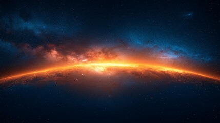 Fototapeta premium High-resolution Milky Way ribbon in space no objects around,generative ai illustration