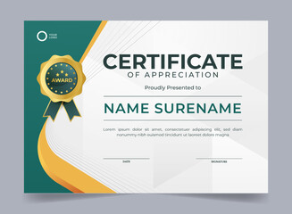 Gradient elegant certificate of appreciation template