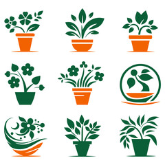 Boho Potted Plants Pack Decorative Leafy Vases Bohemian Style Art