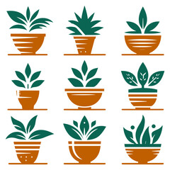 Zen Potted Plants Bundle Minimal Japanese Style Flower Vases Art