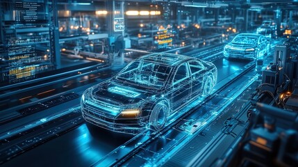 Futuristic Automotive Assembly Line