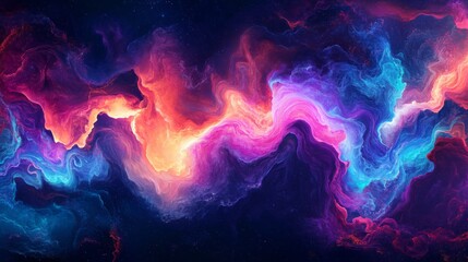 Fototapeta premium Abstract Cosmic Nebula with Vibrant Colors