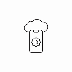 cloud mobile settings icon sign vector